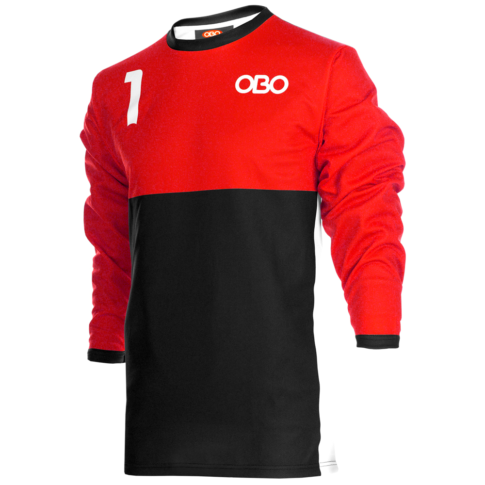 Obo custom goalieshirt red/black